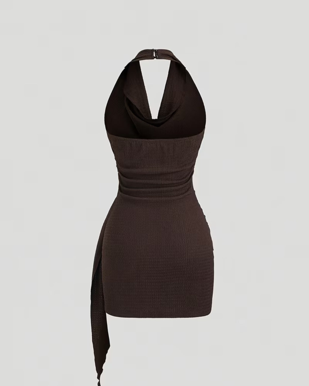 Burgundy Halter Neck Dress