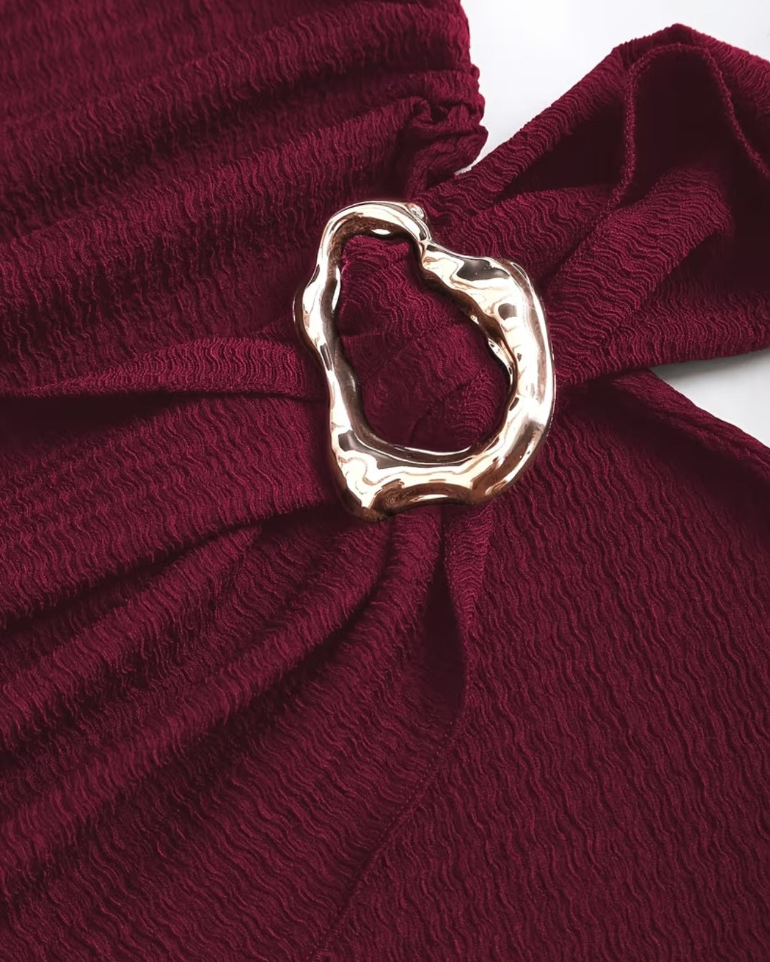 Burgundy Halter Neck Dress